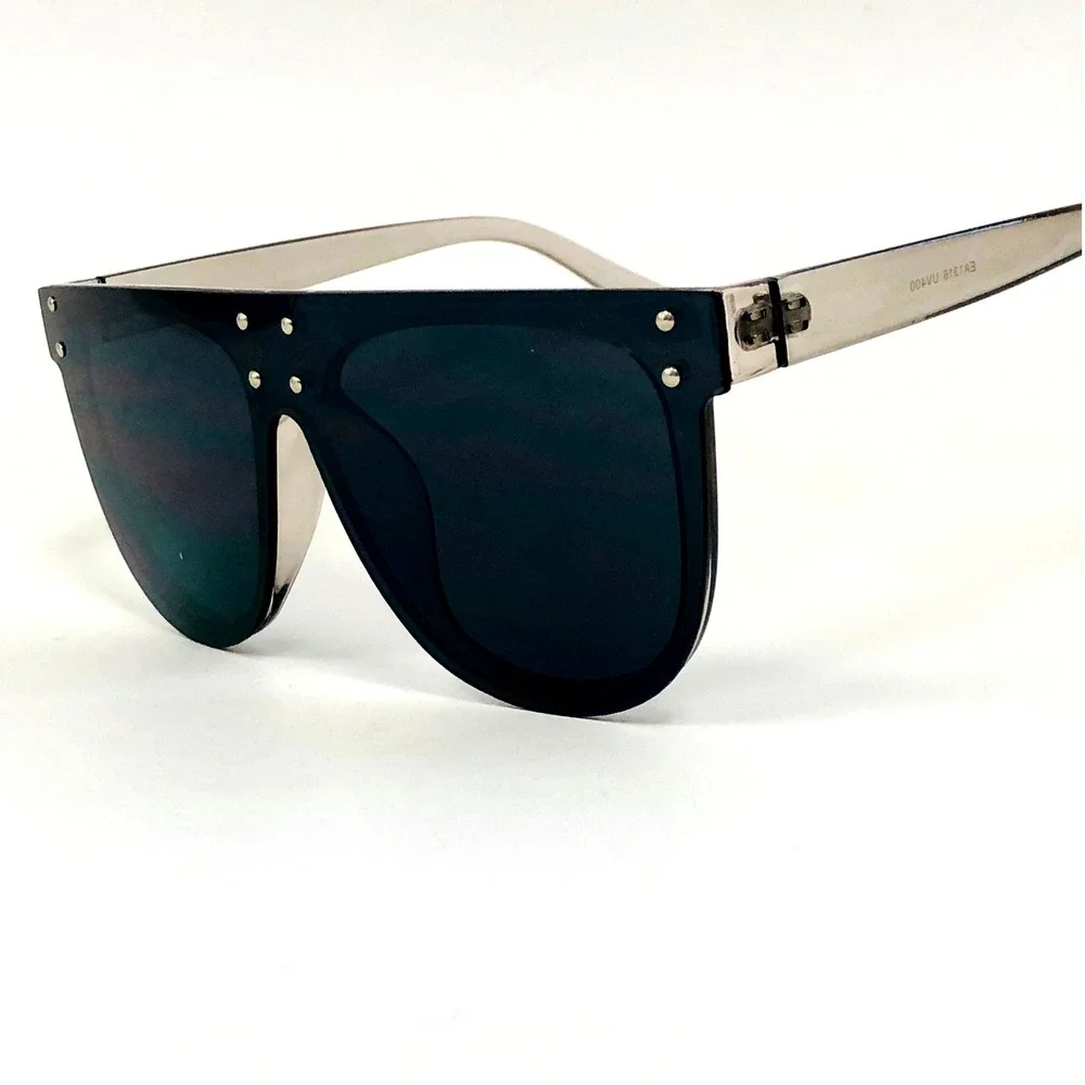Flat Top Sunglasses Studded‎ Oversized Fashion UV400 Protection Lentes Gafas New